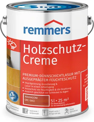 Produktbild von Remmers Holzschutz-Creme 3in1 mahagoni (RC-565) 5 l, Holzlasur aussen
