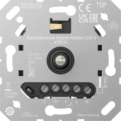 Zdjęcie produktu dla Jung RTR231 Raumthermostat (Heizen/Kühlen) 230 V (RTR231)