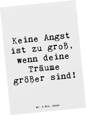Produktbild von Mr. & Mrs. Panda Postkarte Spruch Angst überwinden - Weiß - Geschenk, Freude, Postkarten, Vertrauem, Ansichtskarte, Mutmacher, Zuversicht, Trost, Fotokarte, Lebenshilfe