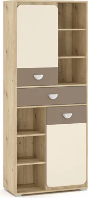 Obrázek produktu pro nabbi Regál Loros PB-2D1DRW 80 - dub artisan / latte / champagne