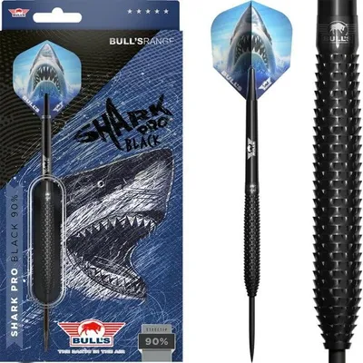 Productafbeelding van Dartpijlen 90% Wolfraam - Shark Pro Black - Steeldart - Precisie - Controle - Grip