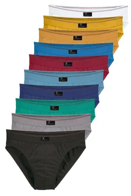 Produktbild von LE JOGGER Slip Herren Unterhose 10 -teilig blau, gelb, grün, weiß, schwarz Größe 6