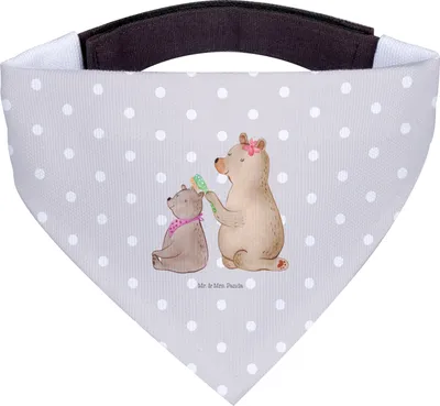 Produktbild von Mr. & Mrs. Panda Halstuch Für Hunde Bär Kind - Grau Pastell - Geschenk, Mutter, Muttertag, Familie, Tuch, Mama, Hundehalstuch, Hunde-Bandana, Bandana