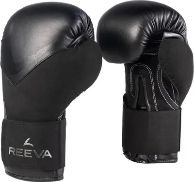 Zdjęcie produktu dla Rękawice bokserskie Reeva – skóra – czarne – 14 oz