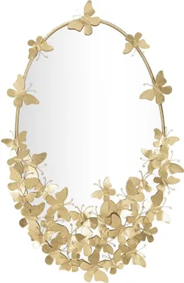 Image de Mauro Ferretti miroir mural papillon ovale 59x3x89,5 cm or