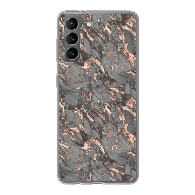 Produktbild von MuchoWow® Handyhülle Schutzhülle Hülle für Samsung Galaxy S21 Marmor - Rose - Grau - Muster Silikon Softcase Handy Hülle - Softcase