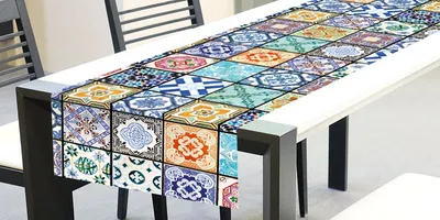 Obrázek produktu pro Běhoun na stůl - Starobylé kachličky 40 x 140 cm