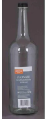 Produktbild von Gradhalsflasche "Cucinare" 1,0 l rund, Verschraubung schwarz