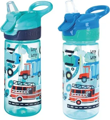 Obrázok produktu pre Detská fľaša na pitie odolná proti pretečeniu - 540 ml, anatomické držadlo na prenášanie, vhodné do umývačky riadu, vhodné od 18 mesiacov - 2 kusy