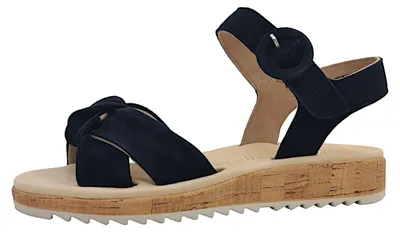 Produktbild von Paul Green 6105-035 Damenschuhe, Sandalette, Blau, Leder, Supersoft - Damenschuhe Sandalette / Sling, Blau, leder (samtziege)