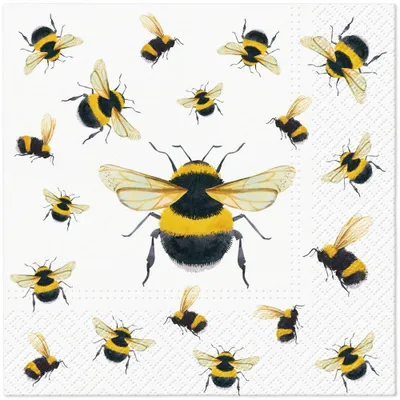 Produktbild von 20 Servietten Dancing Bees - Bienen groß und klein 33x33cm