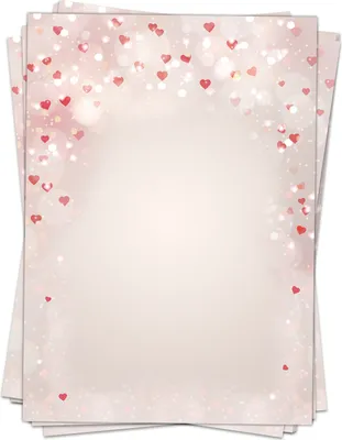 Produktbild von 50 Blatt Briefpapier (A4) | Herzen Herzchen Liebe | Motivpapier | edles Design Papier | beidseitig bedruckt | Bastelpapier | 90 g/m²