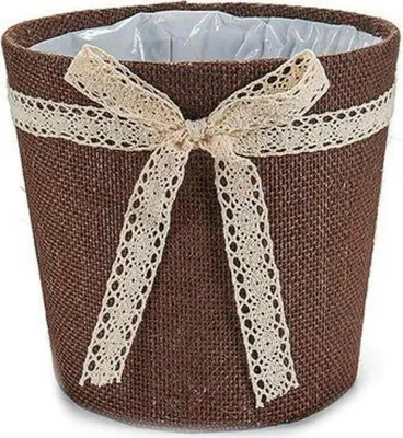 Image de Pot à plantes chocolat gris naturel 18 x 17 x 18 cm