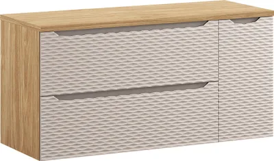 Produktbild von Waschtischunterschrank 120cm, Eiche mit beige, OLUO-56-BEIGE