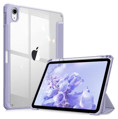 Produktbild von Fintie Hybrid Hülle für iPad (A16) 11 Generation 11 Zoll 2025, iPad 10 Generation 10.9 Zoll 2022 mit Stifthalter - Stoßfeste Schutzhülle mit transparenter Hartschale auf der Rückseite, Violett