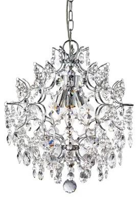 Produktbild von Harrietta Classic Kronleuchter Stahl Chrom Glas 3 Lichter E14