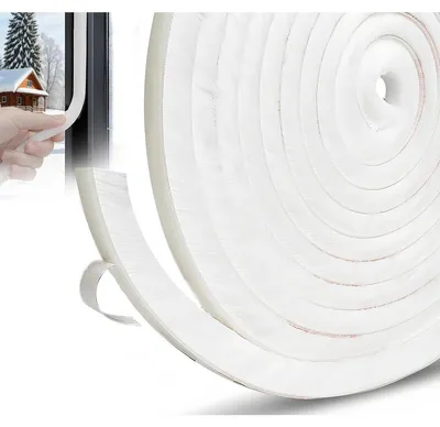 Image de Bande d'étanchéité brosse autocollante - 5 m - 9 mm x 15 mm - Blanc - Pour portes et fenêtres
