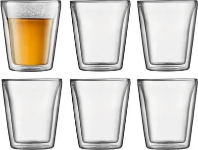Image de Verres Thermo Double Paroi BODUM Canteen, 0.2 L, Transparent, Set de 6