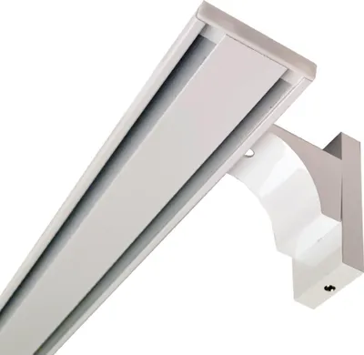 Produktbild von Vorhangschiene "weiß" aus Aluminium, alle Längen bis 480cm möglich, Flache Gardinenschiene ( 7mm ), "1- / 2-/ 3- /4-läufig" inkl. Vorhanggleiter