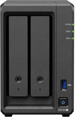 Obrázek produktu pro NAS server Synology DS725+, 2 pozice, 4 GB RAM, síť 2,5 Gbit/s, malé a střední podniky