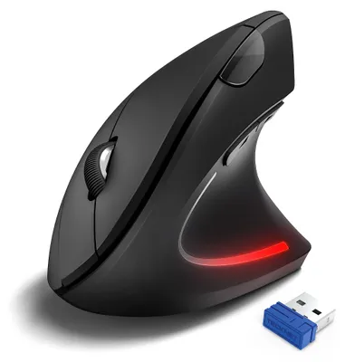 Zdjęcie produktu dla Ergonomiczna, bezprzewodowa, pionowa mysz o rozdzielczości 4800 DPI, idealna do użytku w biurze i w domu