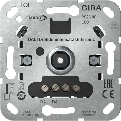 Image de GIRA 202600 DALI Insert pour variateur rotatif encastré (202600)