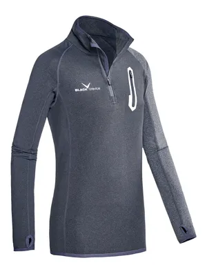 Produktbild von BLACK CREVICE - Damen Microfleece Funktionsshirt I Midlayer I Second Layer | Farbe: Anthrazit/Grau | Gr: 40
