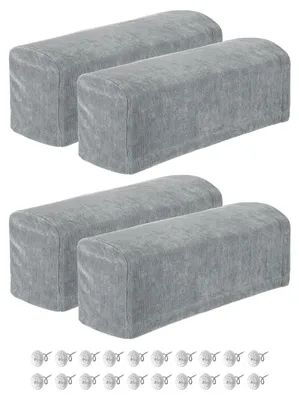 Image de Solidchoice - Ensemble de 4 housses en velours pour accoudoirs de fauteuils