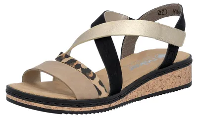 Produktbild von Rieker Schuhe Damen Keil Sandaletten Sandalen V3663, Größe:41 EU, Farbe:Beige