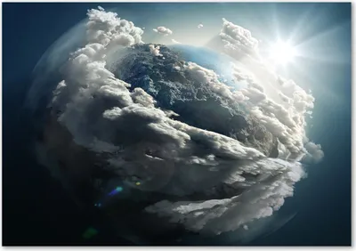 Produktbild von Tulup® Glas-Bild - 100 x 70 - Wandbild aus Glas - Wandkunst - Wandbild hinter gehärtetem Sicherheitsglas - Weltall & Science-Fiction - Planet Erde - Blau
