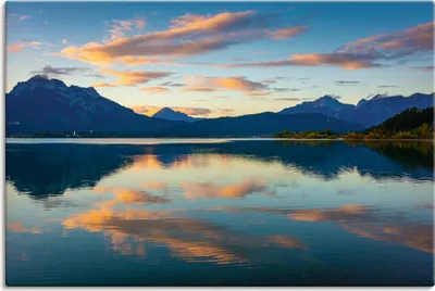 Produktbild von ARTland Leinwandbild Morgen am Forggensee Größe: 120x80 cm