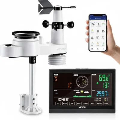 Immagine prodotto di InAndOutdoorMatch - Stazione meteorologica - Sensore esterno wireless - Display LCD, Immagine generata dall'IA
