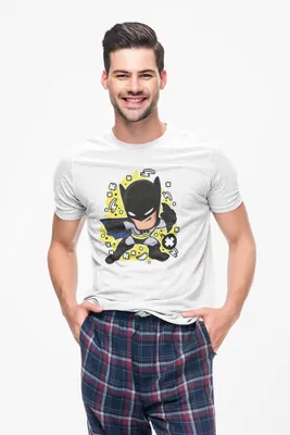 Produktbild von D&B Férfi Uni Polo  PC00004 Batman Weiß-Größe L