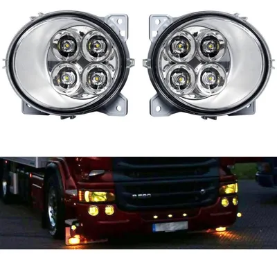 Obrázok produktu pre Ľavý a pravý LED-svetlomet (halogénový) pre modely Scania P, G, R, T od roku 2004, žlté svetlo