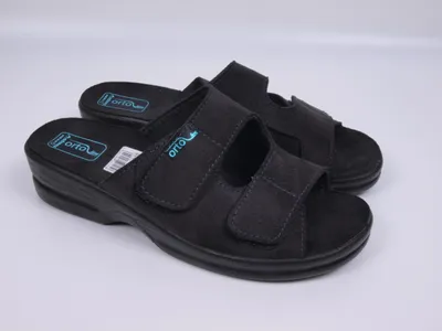 Produktbild von Medizinische Hausschuhe Adanex Orto Astra 26185 schwarz Doppelriemen Hallux