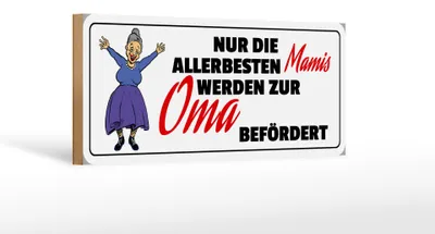 Produktbild von Holzschild Spruch 27x10cm zur Oma befördert