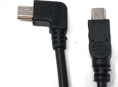 Produktbild von SYSTEM-S USB 2.0 Kabel 20 cm Mini B Stecker zu Stecker Winkel Adapter in Schwarz