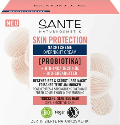 Zdjęcie produktu dla KREM DO TWARZY NA NOC OCHRONNY Z PROBIOTYKAMI, OLEJEM INCHI I MASŁEM SHEA ECO 50 ml - SANTE