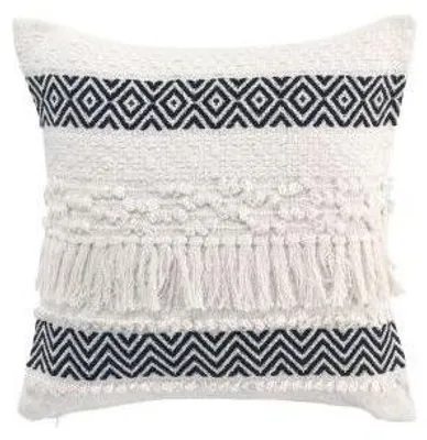 Image de Coussin à franges Zya - L 40 cm x l 40 cm - Noir
