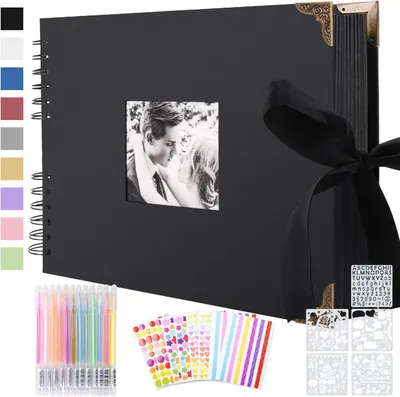 Produktbild von Fotoalbum scrapbook 80 schwarze seiten, zum einkleben, kartonumschlag