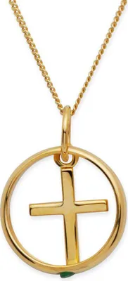 Produktbild von Unique 333er Gold Taufring mit Kreuz und Smaragd KTR0029
