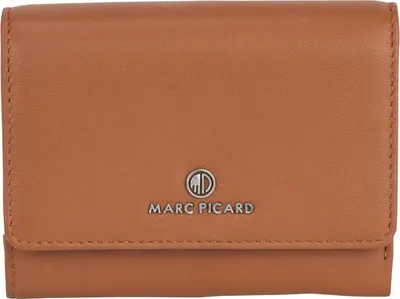 Image de Marc Picard Cuir porte-monnaie Maremma Wallet with Flap Cognac brun