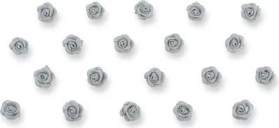 Satinrosen 10mm zum Basteln & Aufnähen 20 Stück Silber / Grau