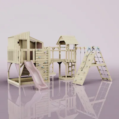 Produktbild von OutdoorToys Spielturm Tammo aus Holz in Rosa Kinderschaukel