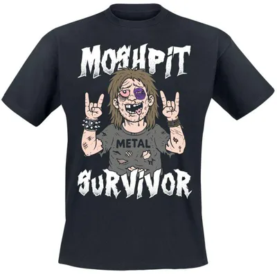 Produktbild von Sprüche T-Shirt Herren Moshpit Survivor schwarz XL