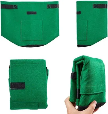 Produktbild von Unyqoos® Pflanzsack mit Sichtfenster & Tragegriffen – atmungsaktives Vlies, wiederverwendbar, für Kartoffeln, Möhren und Tomaten, Balkon & Garten