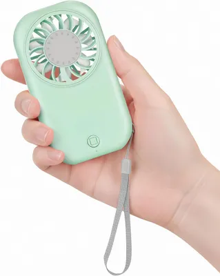 Produktbild von Mini Handventilator,Leise Tischventilator USB Wiederaufladbar,5 Windstufen,1200mAh Akku,tragbar fur Reisen,Büro,Schlafzimmer