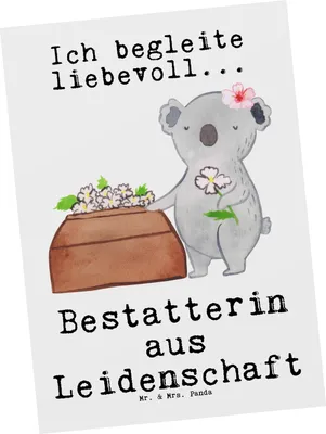 Produktbild von Mr. & Mrs. Panda Postkarte Bestatterin Leidenschaft - Weiß - Geschenk, Ansichtskarte, Ansichtskarten, Motivkarte, Postkarten, Grußkarte