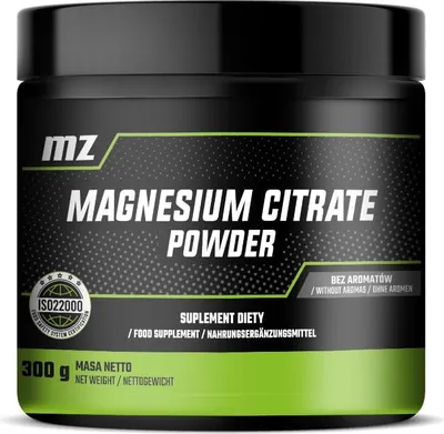 Produktbild von Magnesiumcitrat-Pulver 300g - Hochabsorbierbares Magnesium mit B6 - 150 Portionen - Unterstützt Energie und Knochengesundheit - von MZ