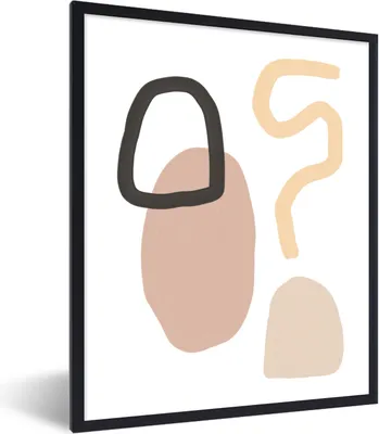 Produktbild von MuchoWow® Gerahmtes Poster Kreis - Formen - Abstrakt 60x80 cm - Poster mit Schwarzem Bilderrahmen Wandposter Rahmen Foto Bilder - Premium - Wanddeko Wohnzimmer